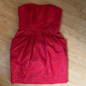 Max and Cleo Red Strapless Dress Size 4